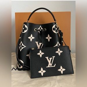LOUIS VUITTON NeoNoe Giant Monogram Black Empreinte  BiColor Bag SOLD
